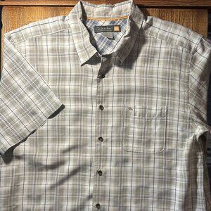 Quiksilver Waterman XL Plaid Shirt – Short Sleeve Button Up, Surf/Outdoor Casual